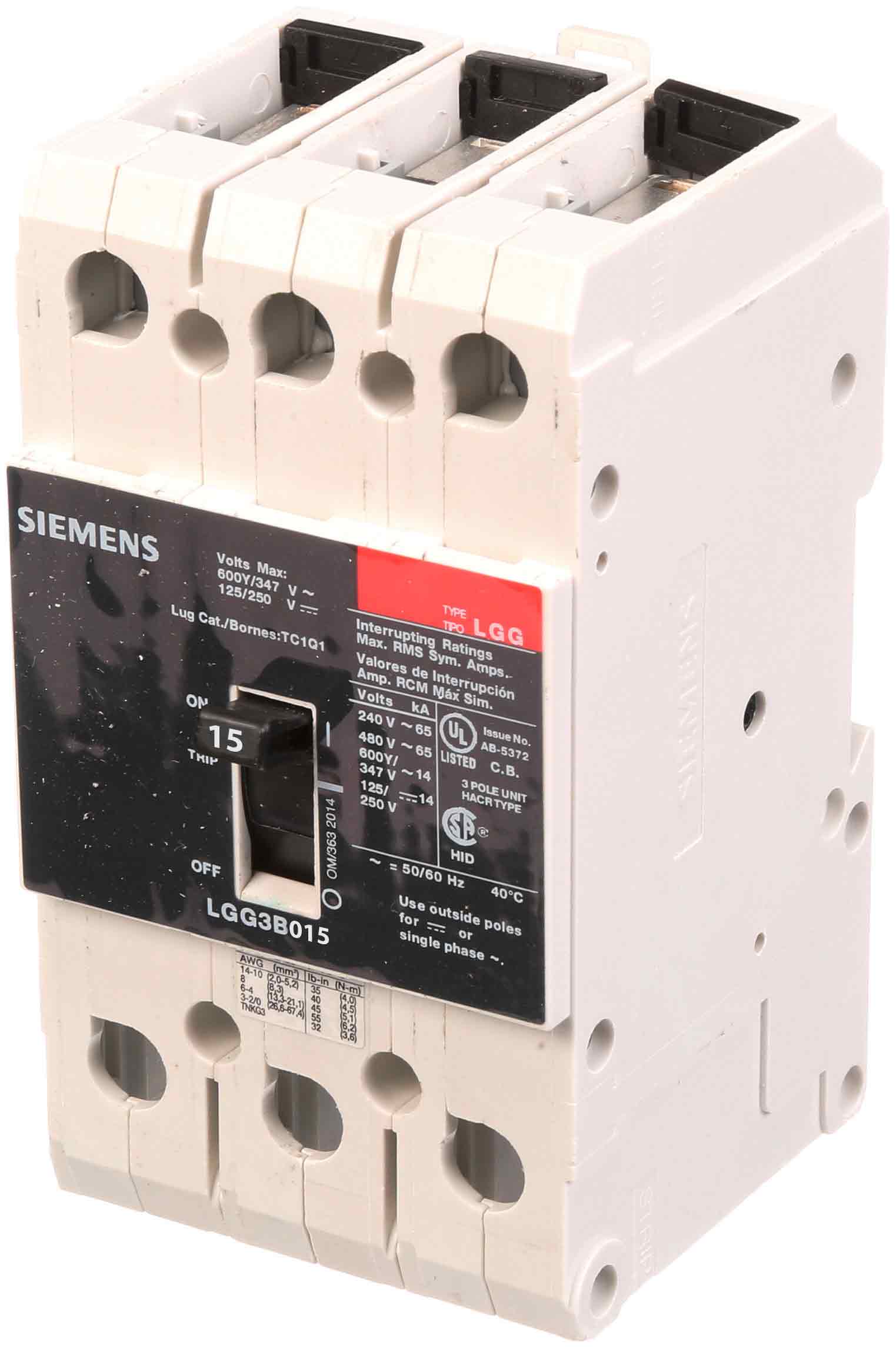 LGG3B015L - Siemens - Molded Case Circuit Breaker