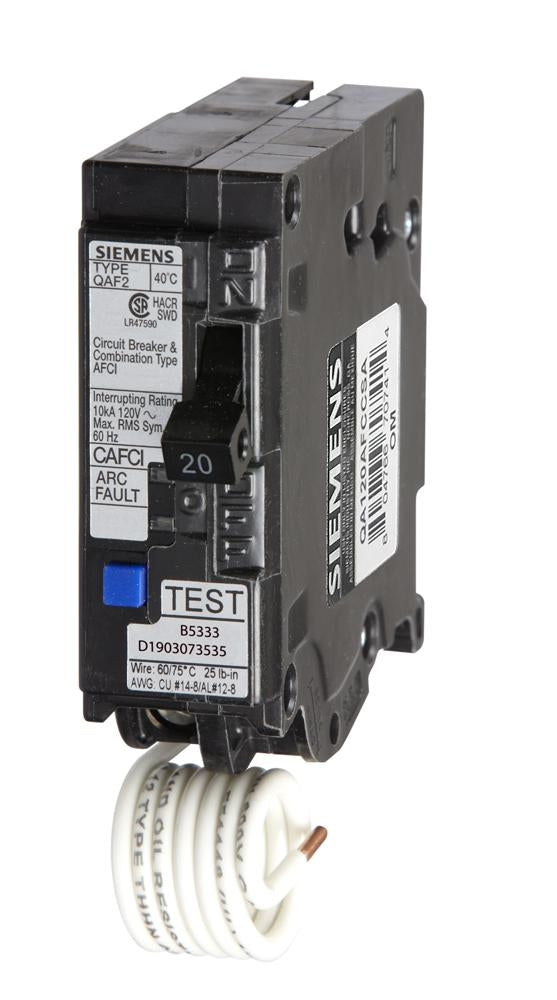 QA120AFCCSA - Siemens 20 Amp Single Pole Combination AFCI Circuit Breaker