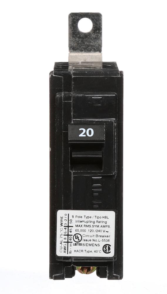 B120HH - Siemens 20 Amp 1 Pole 120 Volt Molded Case Circuit Breaker