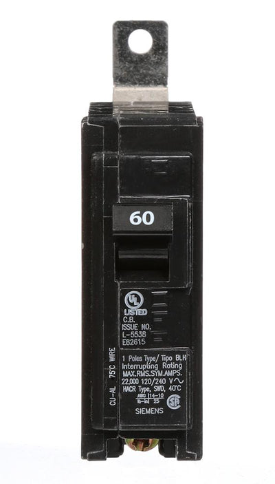 B160H - Siemens 60 Amp 1 Pole 120 Volt Molded Case Circuit Breaker