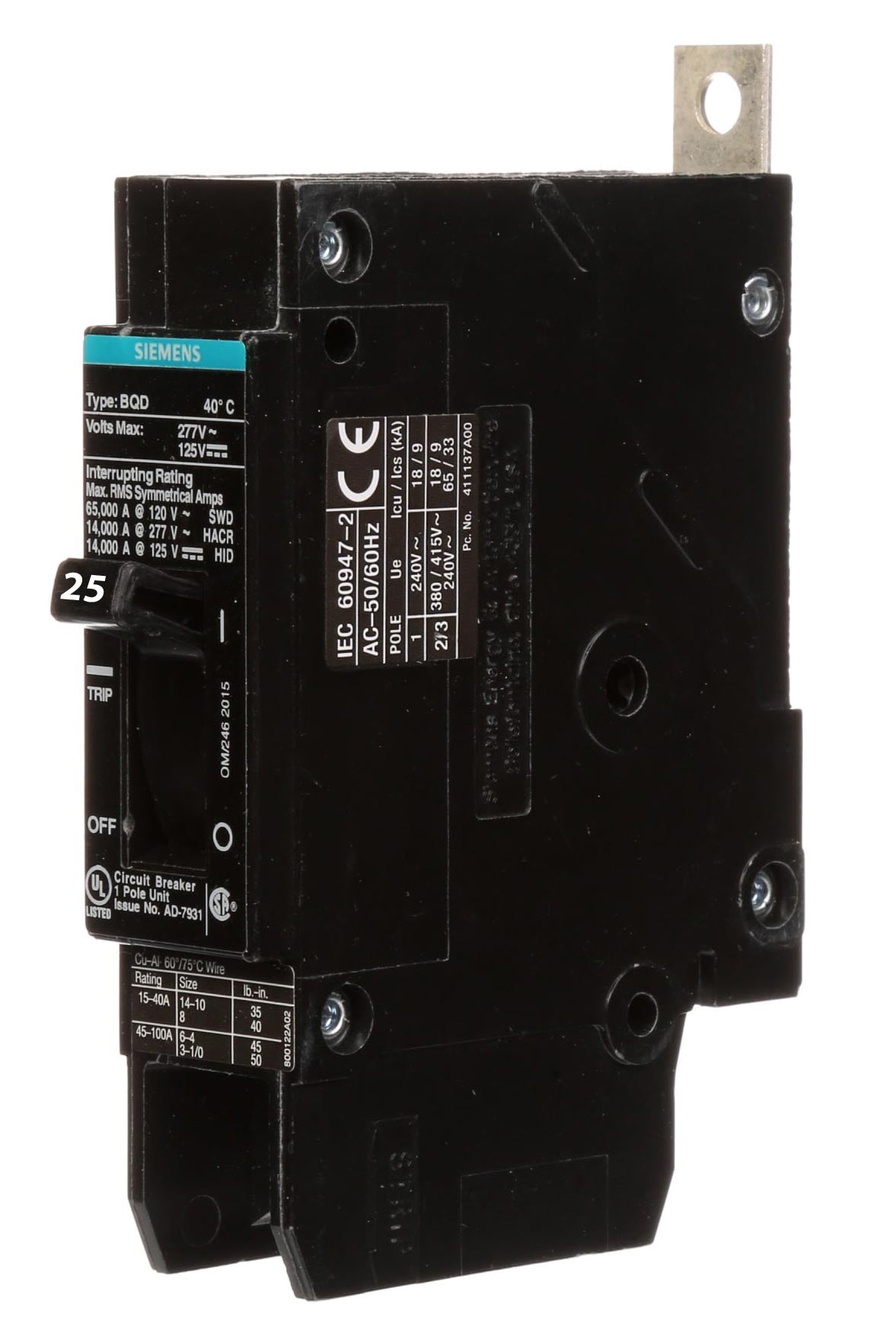 BQD125 - Siemens - 25 Amp Molded Case Circuit Breaker