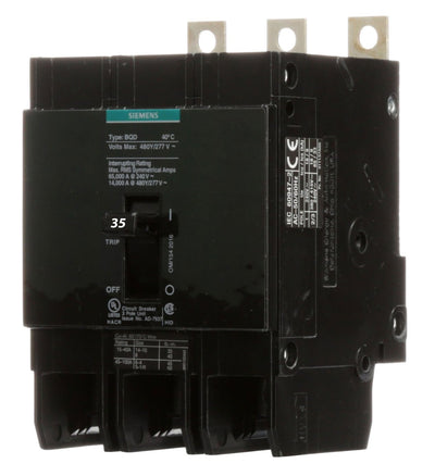 BQD6335 - Siemens 35 Amp 3 Pole 600 Volt Bolt-On Molded Case Circuit Breaker