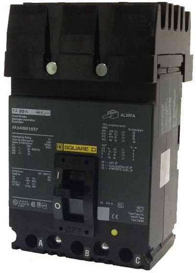 FA340901037 - Square D 90 Amp 3 Pole 480 Volt Molded Case Circuit Breaker