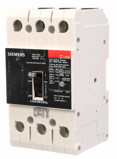 LGG3B080L - Siemens 80 Amp 2 Pole 600 Volt Molded Case Circuit Breaker