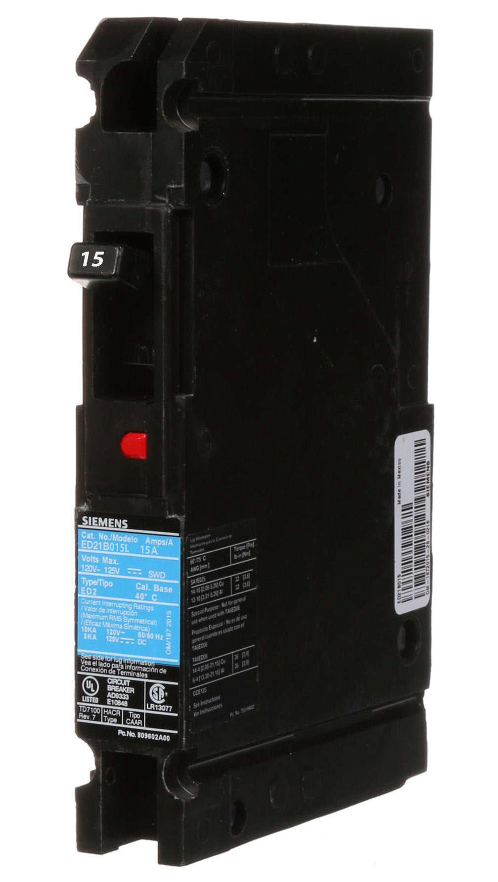 ED21B015 - Siemens - Molded Case Circuit Breaker