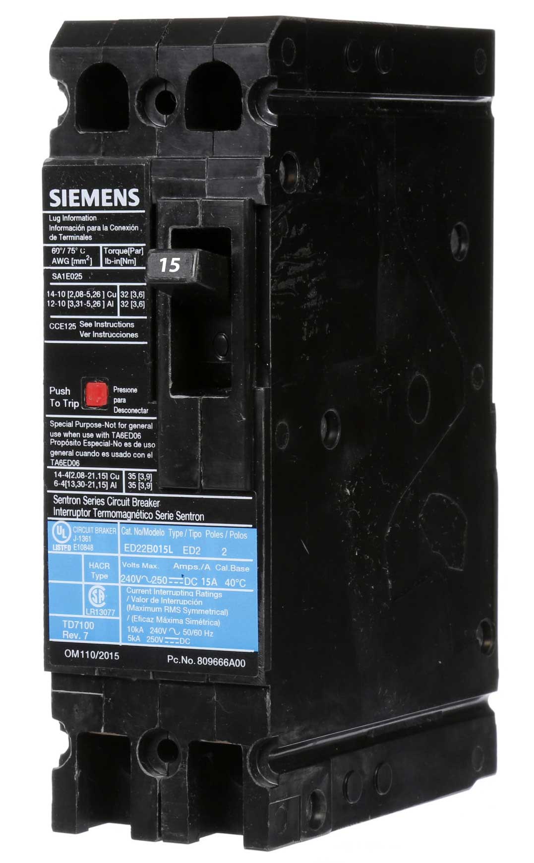 ED22B015L - Siemens - Molded Case Circuit Breaker