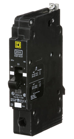 EGB16020 - Square D 20 Amp 1 Pole 347 Volt Bolt-On Circuit Molded Case Breaker