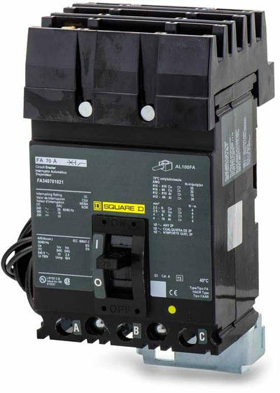 FA340701021 - Square D 70 Amp 3 Pole 480 Volt Molded Case Circuit Breaker
