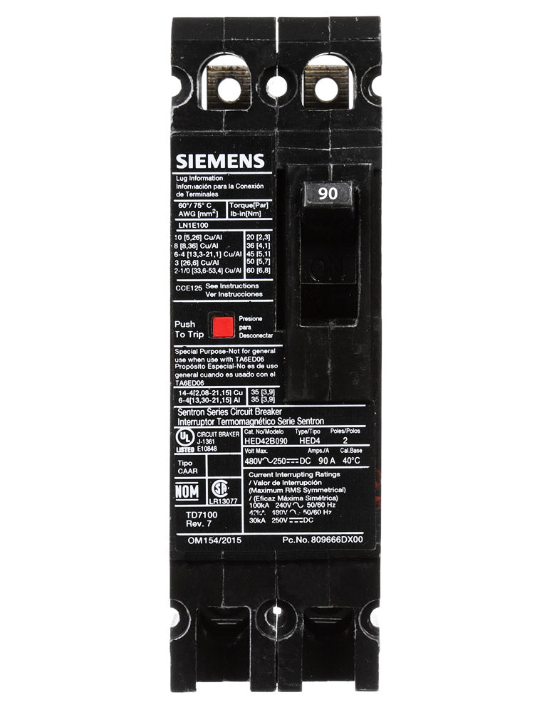 HED42B090L - Siemens - Molded Case Circuit Breaker