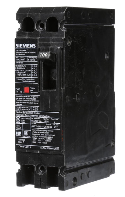 HED42B100 - Siemens - Molded Case Circuit Breaker