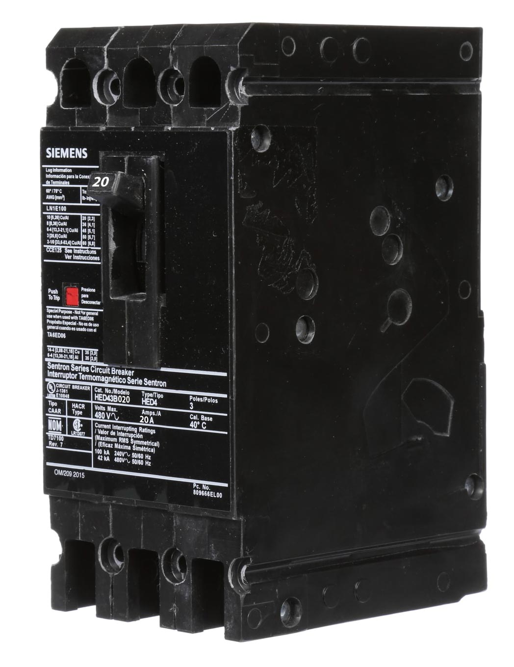 HED43B020 - Siemens - Molded Case Circuit Breaker