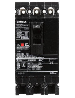 HED43B080 - Siemens 80 Amp 3 Pole 480 Volt Bolt-On Molded Case Circuit Breaker