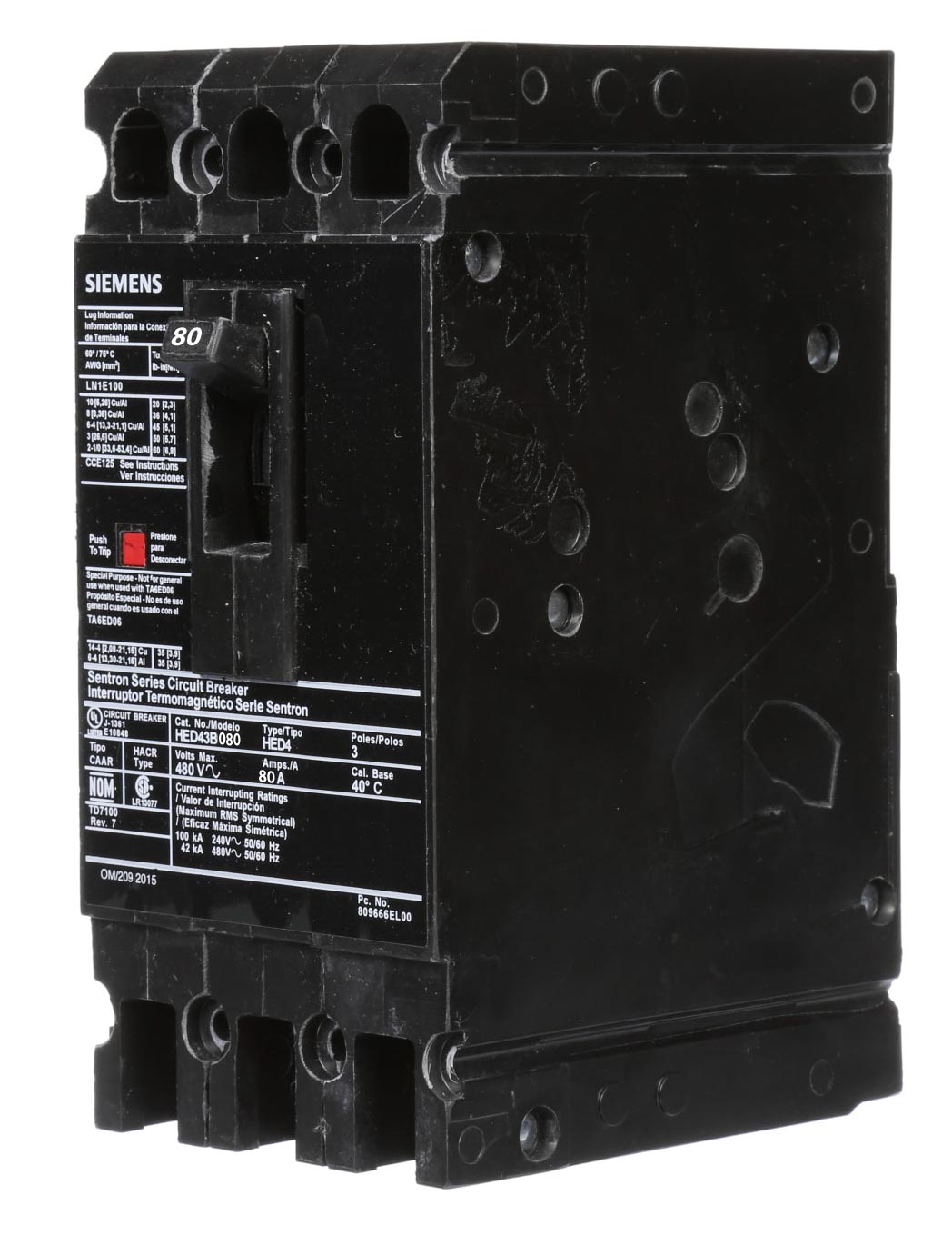 HED43B080 - Siemens - Molded Case Circuit Breaker