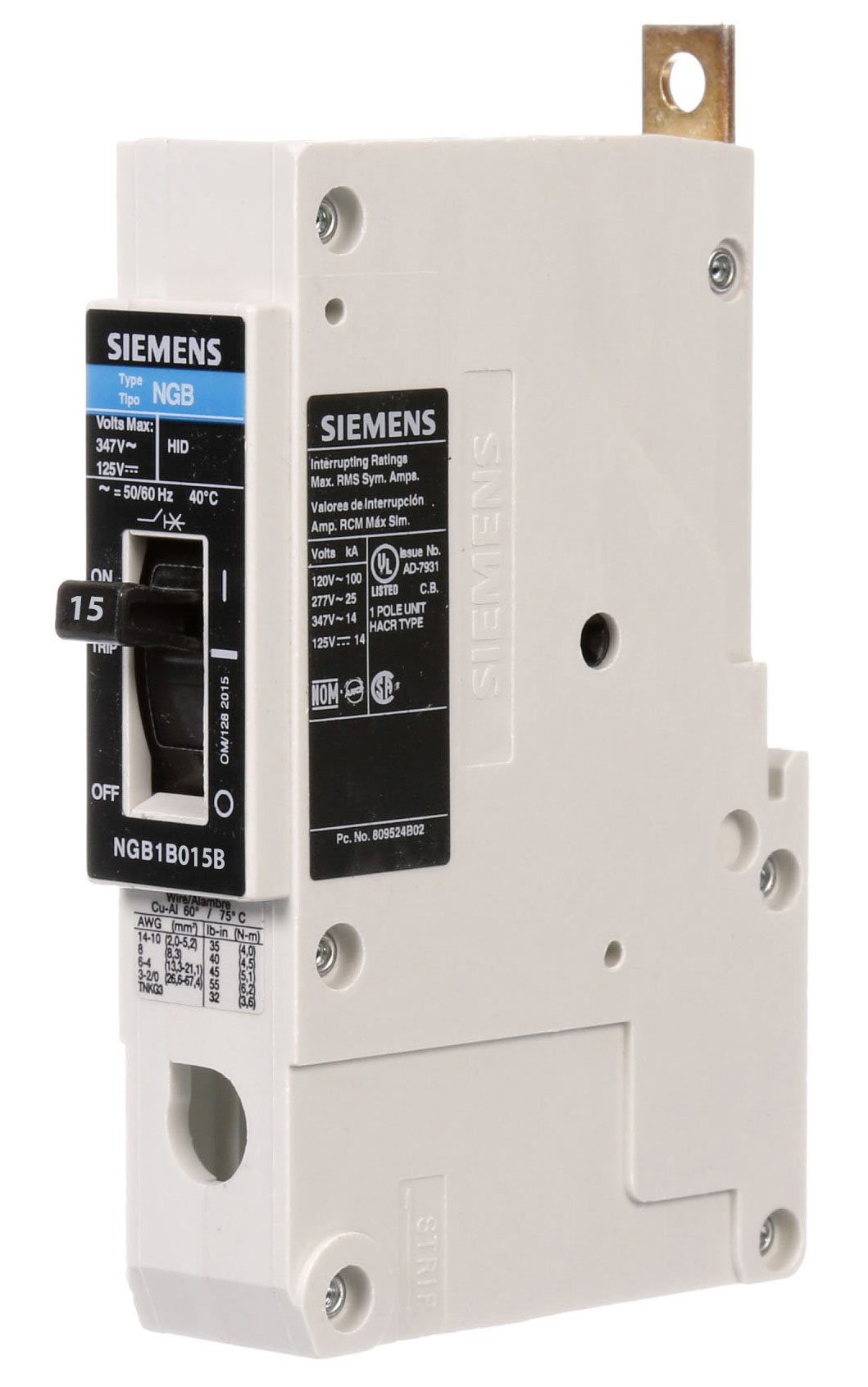 NGB1B015B - Siemens - Molded Case Circuit Breaker