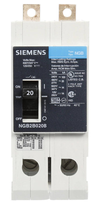 NGB2B020B - Siemens - Molded Case Circuit Breaker