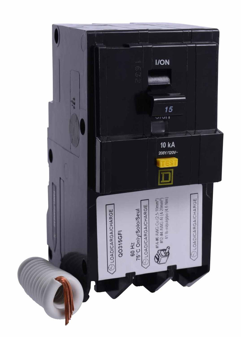 QO315GFI - Square D 15 Amp 3 Pole 240 Volt Plug-In Molded Case Circuit Breaker