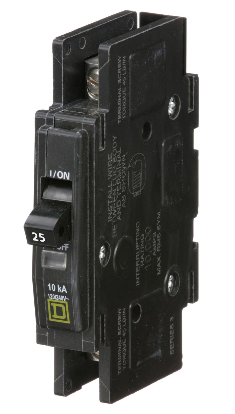 QOU125 - Square D 25 Amp 1 Pole 120 Volt Bolt-On Circuit Breaker