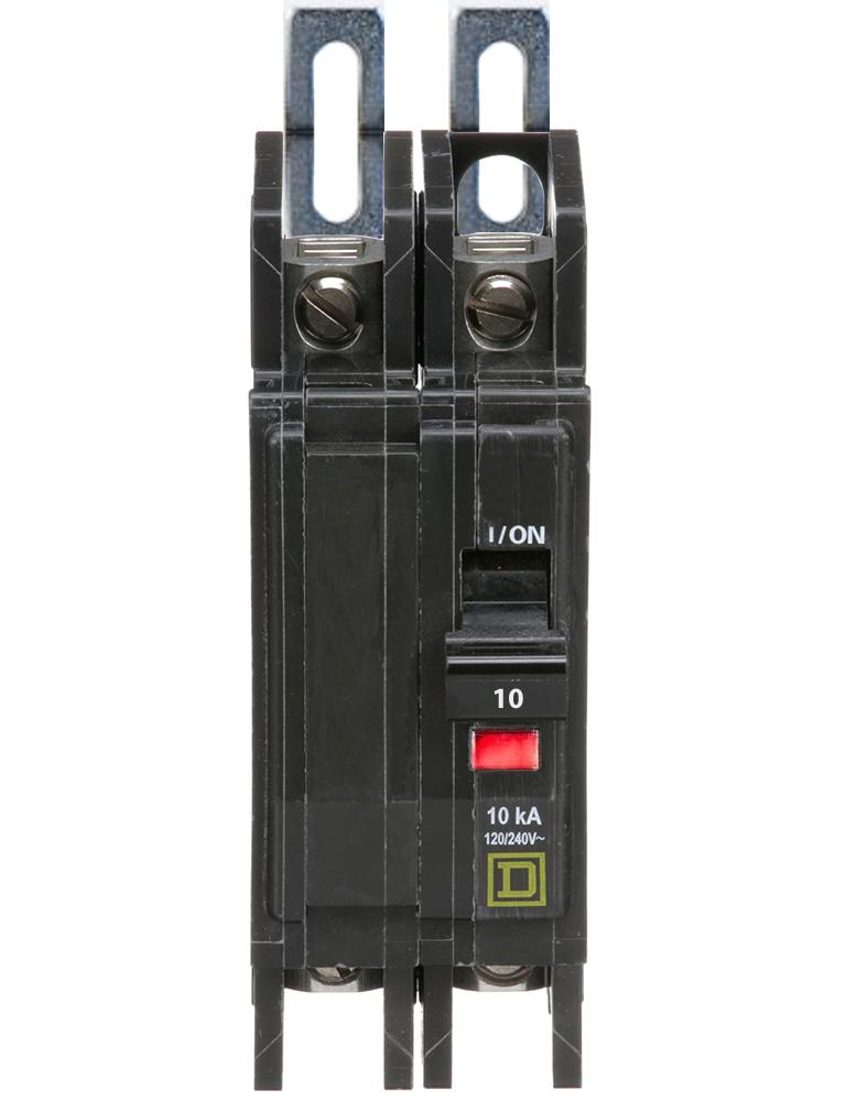 QOU210 - Square D 10 Amp 2 Pole 240 Volt Bolt-On Molded Case Circuit Breaker