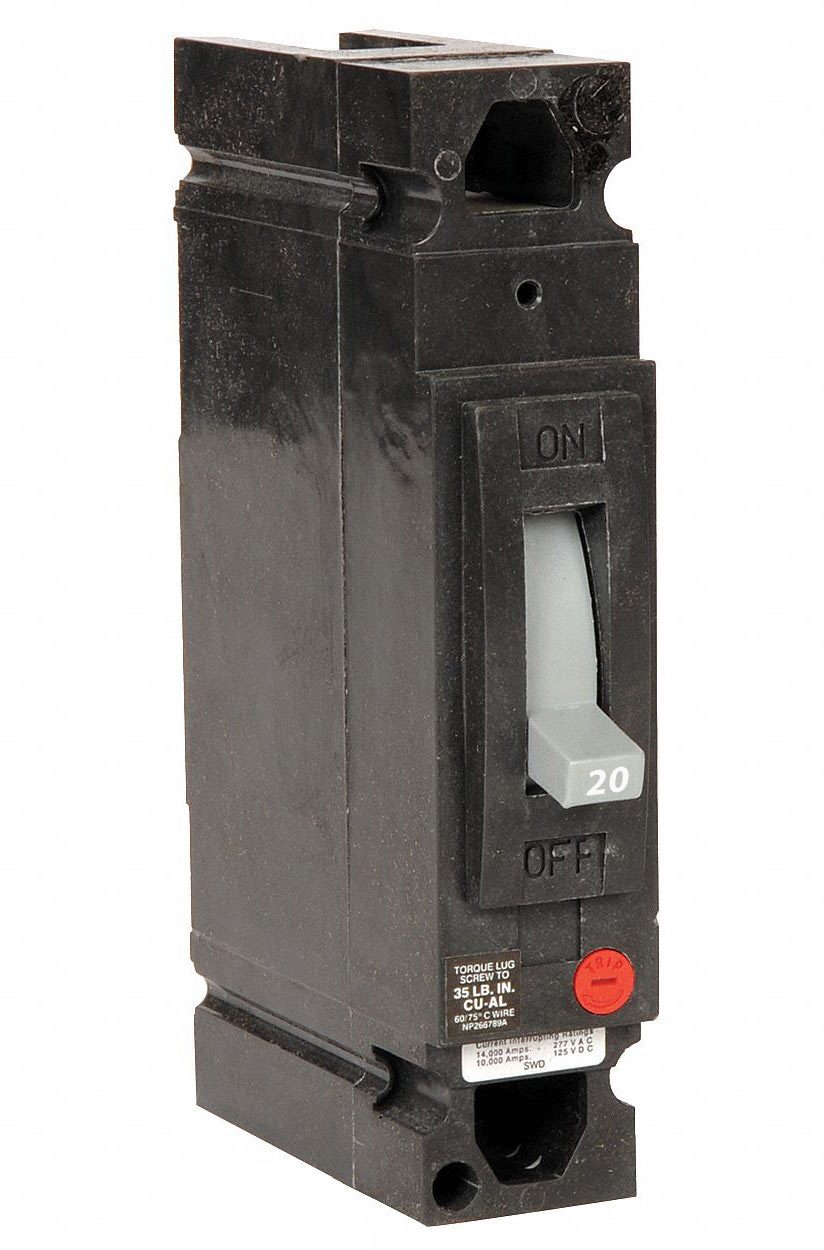THED113020WL - GE 20 Amp 1 Pole 277 Volt Molded Case Circuit Breaker