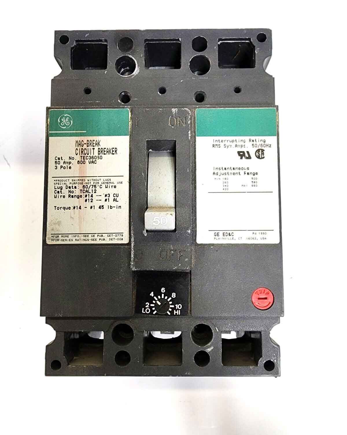 TEC36050 - General Electrics - Molded Case Circuit Breakers
