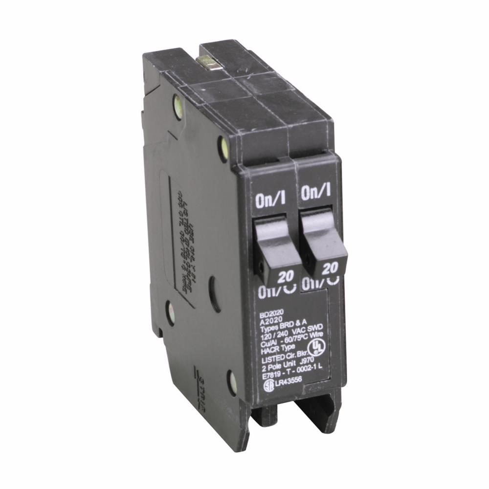 BD2020 - Eaton Cutler-Hammer 20 Amp 2 Pole 120 Volt Plug-On Circuit Breaker