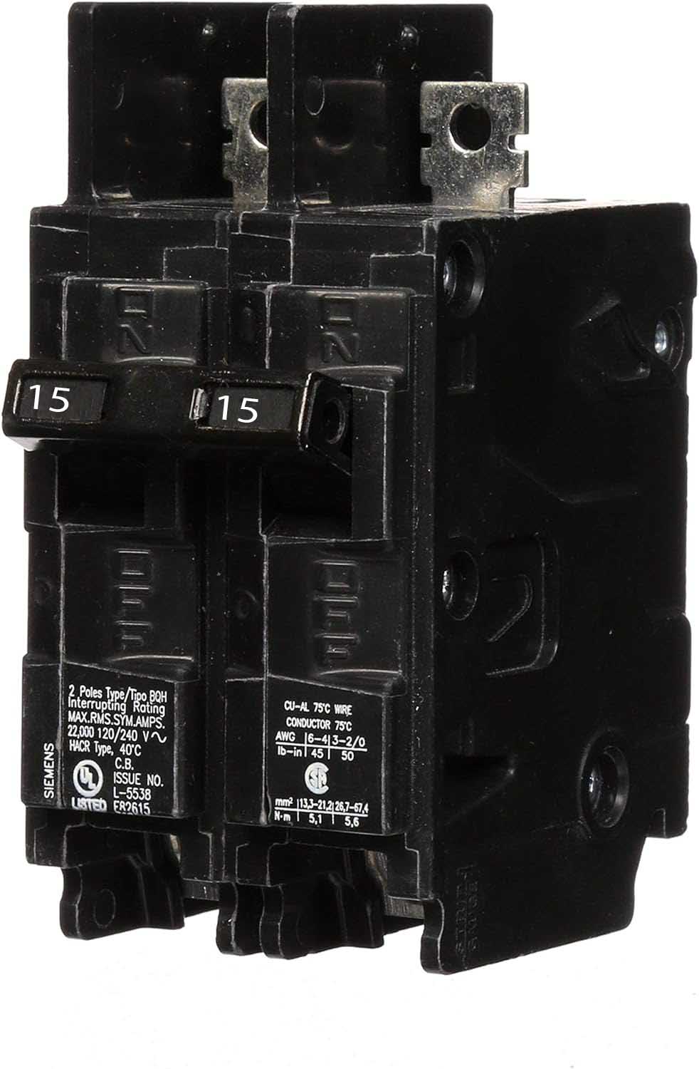 BQ2B015H - Siemens - 15 Amp Molded Case Circuit Breaker