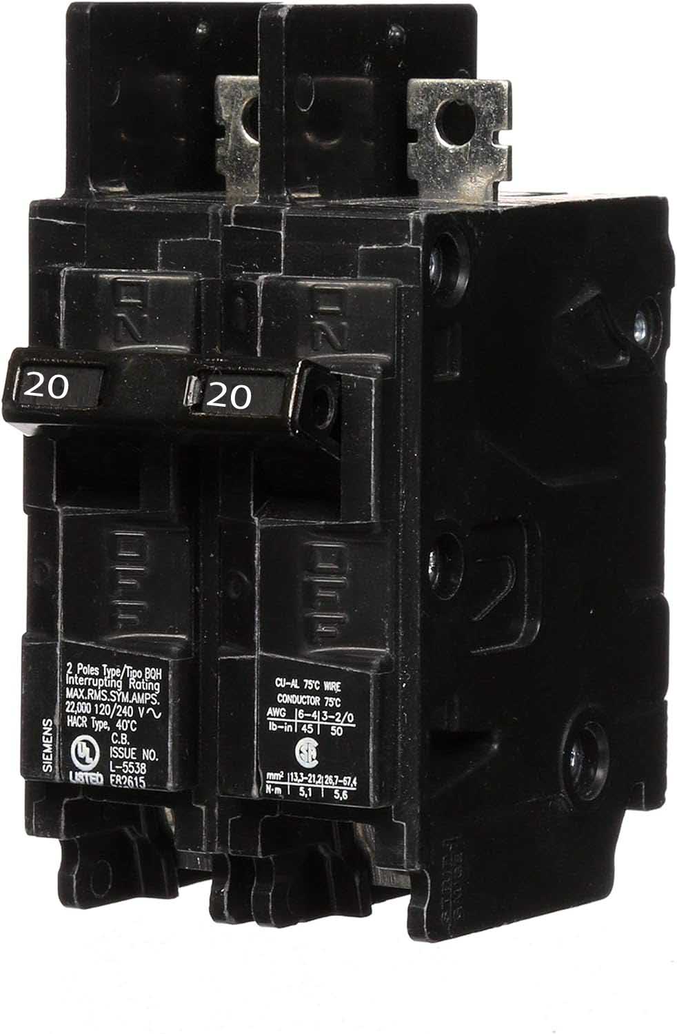 BQ2B020H - Siemens - 20 Amp Molded Case Circuit Breaker