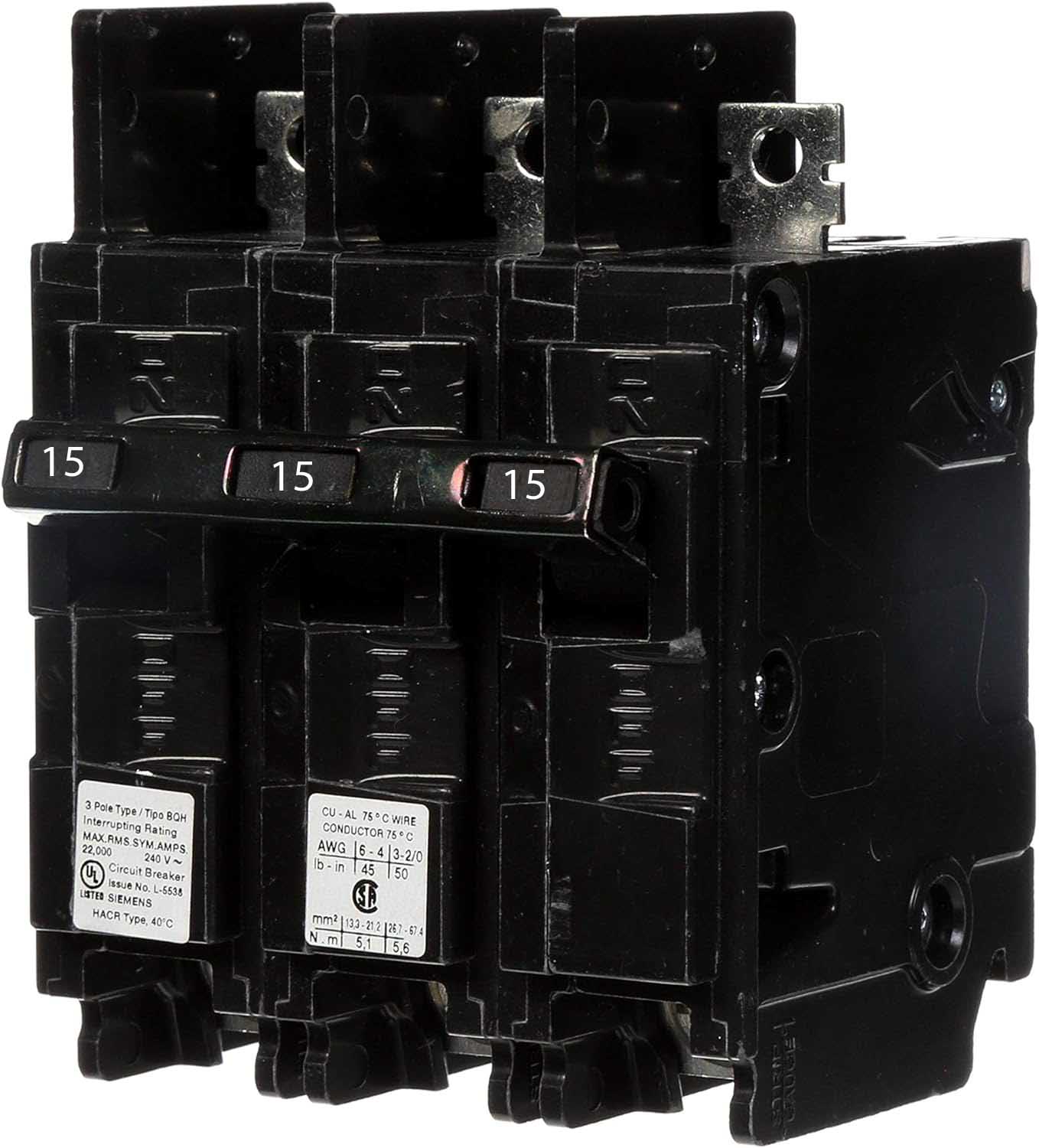 BQ3B015H - Siemens - 15 Amp Molded Case Circuit Breaker