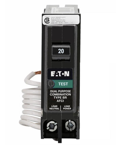 BRAF120C - Eaton Cutler-Hammer 20 Amp Single Pole Arc Fault Circuit Breaker