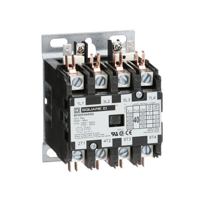 8910DPA44V02 - Square D 40 Amp 4 Pole 120 Volt Definite Purpose Contactor