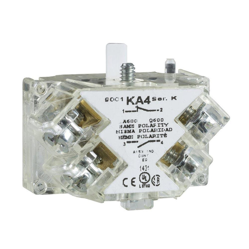 9001KA1 - Square D 10 Amp 2 Pole 600 Volt Pushbutton Contact Block