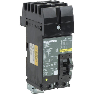 FH26020BC - Square D 20 Amp 2 Pole 600 Volt Molded Case Circuit Breaker