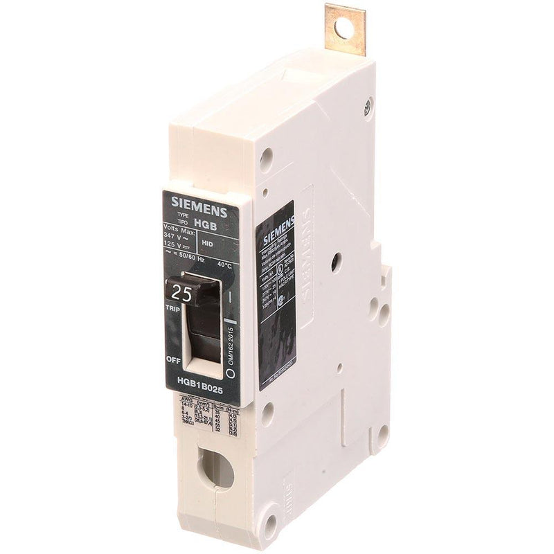 HGB1B025B - Siemens 25 Amp 1 Pole 347 Volt Bolt-On Molded Case Circuit Breaker