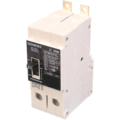 HGB2B060B - Siemens 60 Amp 2 Pole 600 Volt Bolt-On Molded Case Circuit Breaker