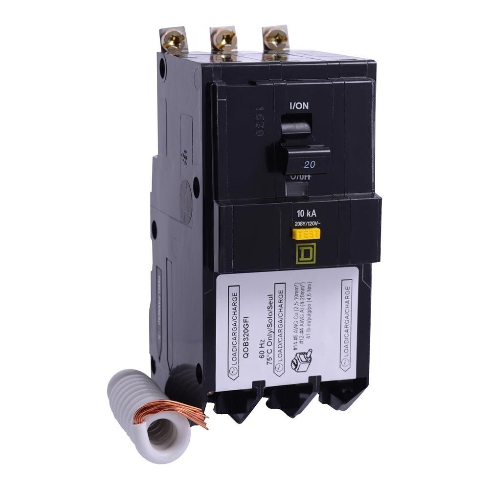 QOB320GFI - Square D 20 Amp 3 Pole 240 Volt Bolt-On Molded Case Circuit Breaker