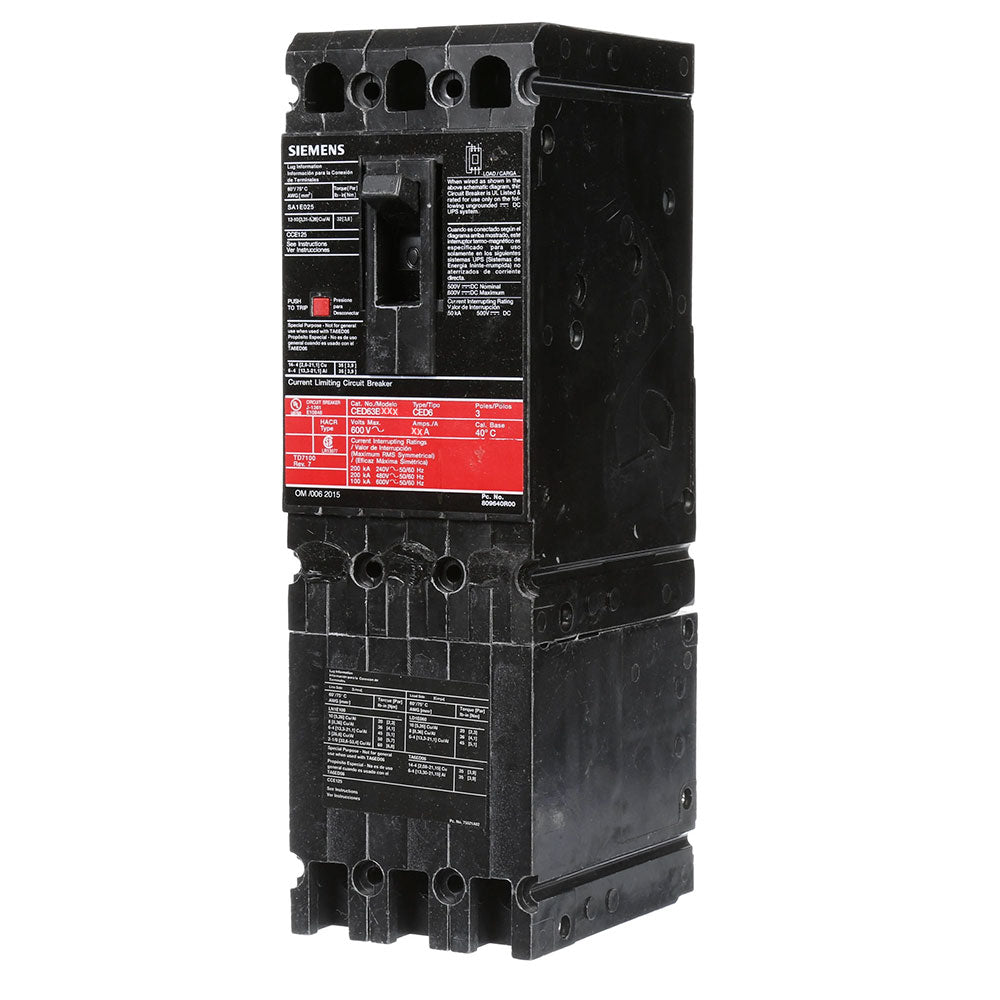 CED63B125 - Siemens - Molded Case Circuit Breaker