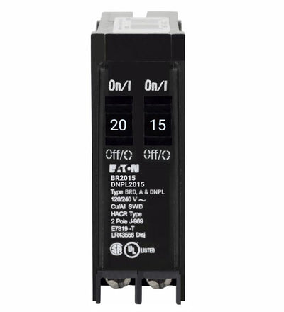 BR2015 - Eaton Cutler-Hammer Tandem 20/15 Amp Single Pole Circuit Breaker