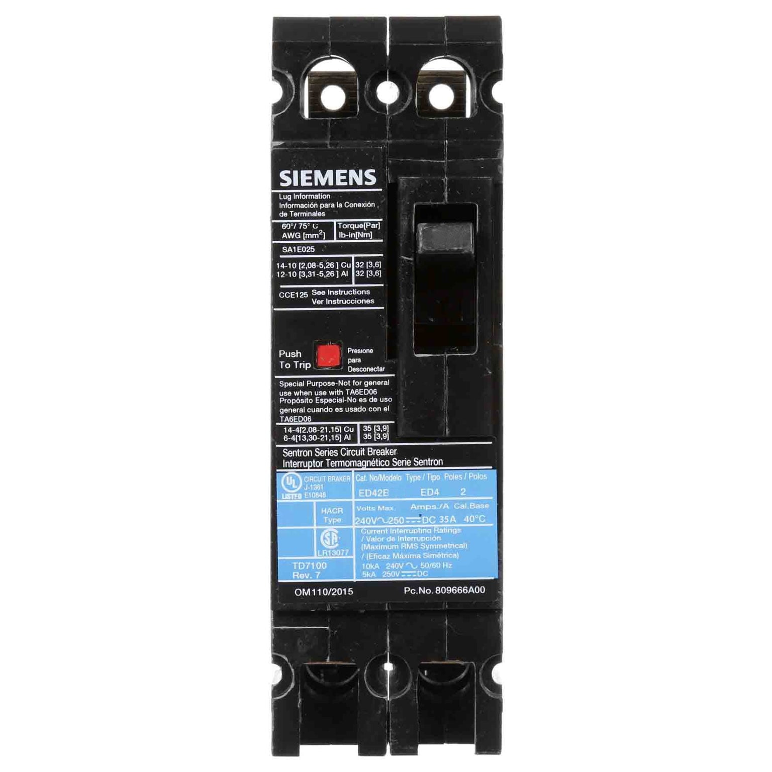 ED42B080 - Siemens - Molded Case Circuit Breaker