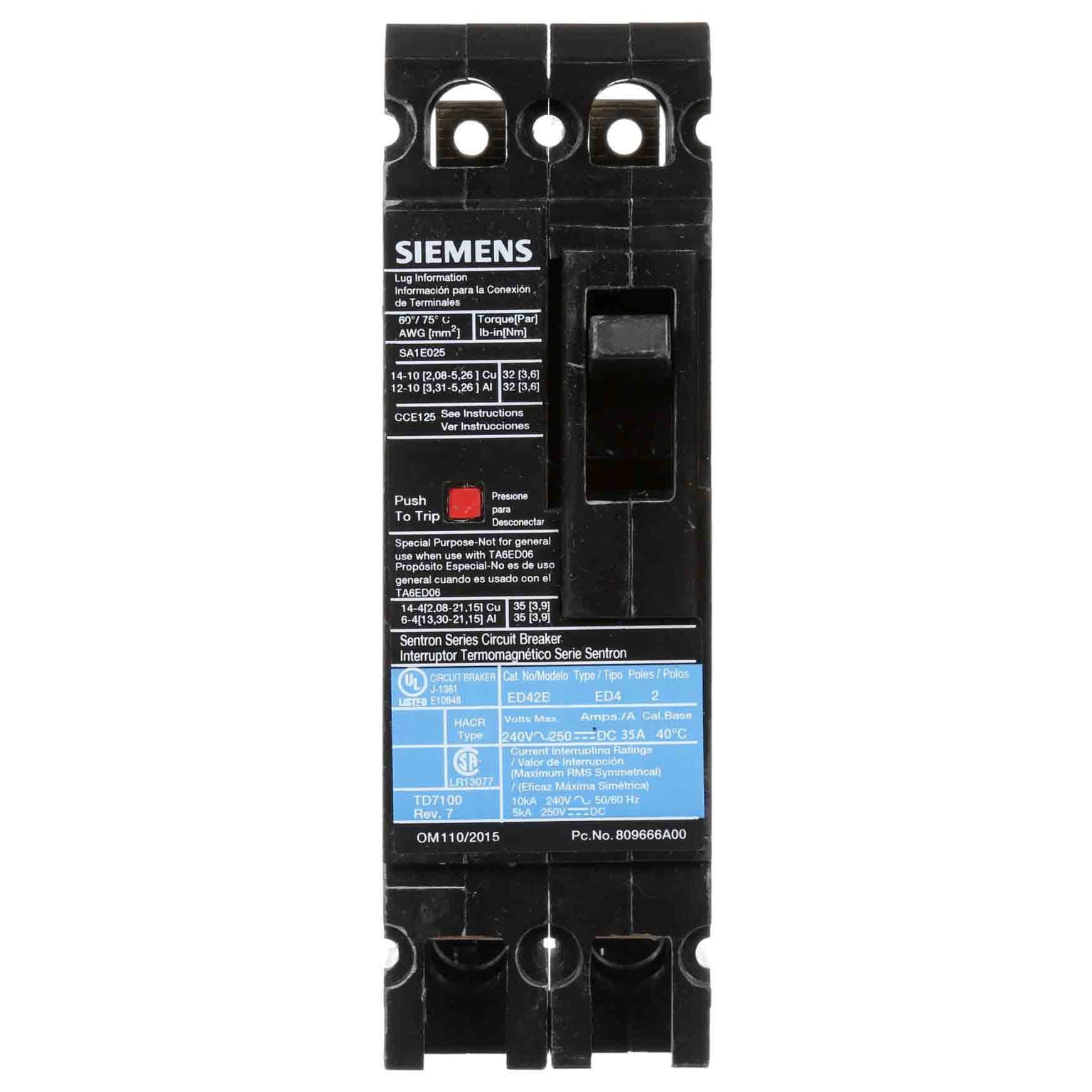 ED42B015 - Siemens - Molded Case Circuit Breaker