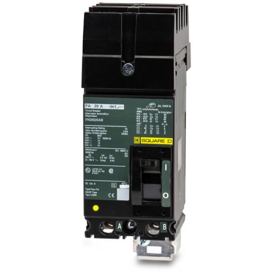 FH26020AB - Square D 20 Amp 2 Pole 600 Volt Molded Case Circuit Breaker