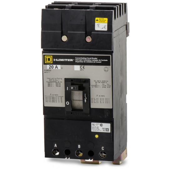 FI36020 - Square D 20 Amp 3 Pole 600 Volt Plug-In Molded Case Circuit Breaker