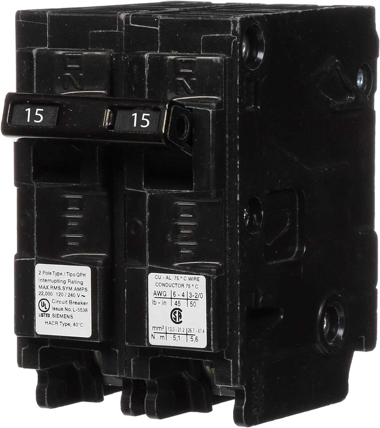 Q215H - Siemens - 15 Amp 22kA Circuit Breaker