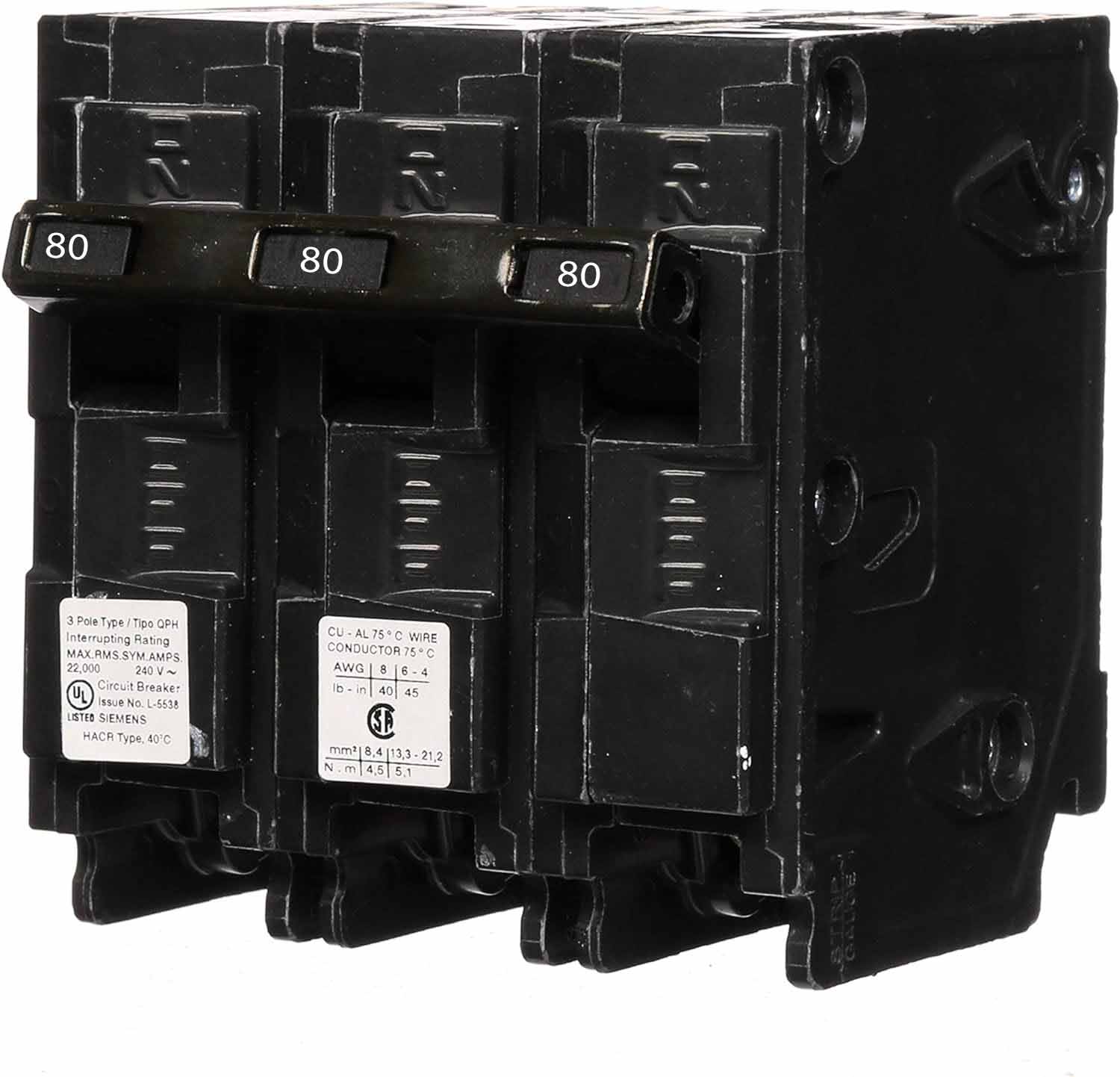 Q380H - Siemens - 80 Amp 22kA Circuit Breaker