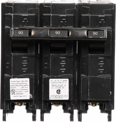 Q390H - Siemens 90 Amp 3 Pole 240 Volt Molded Case Circuit Breaker