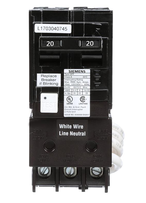 QF220ACSA - Siemens 20 ACSAmp Double Pole 240 Volt GFCI Circuit BreACSAker