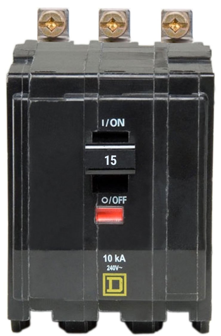 QOB315 - Square D 15 Amp 3 Pole Bolt-On Circuit Breaker