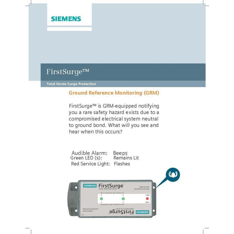 FS060 - Siemens FirstSurge Power 60kA Whole House Surge Protection Device