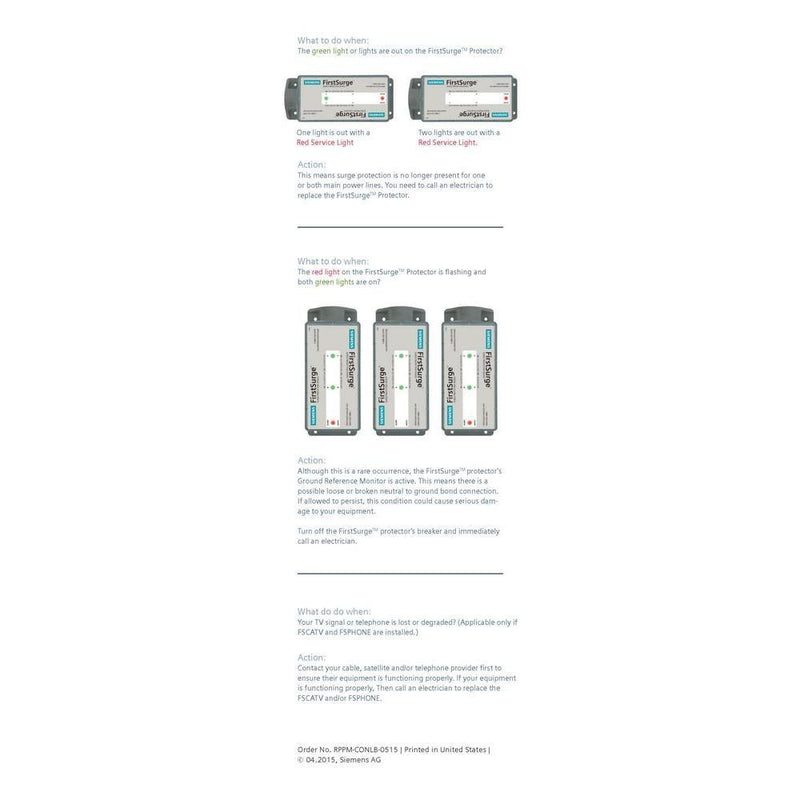 FS060 - Siemens FirstSurge Power 60kA Whole House Surge Protection Device