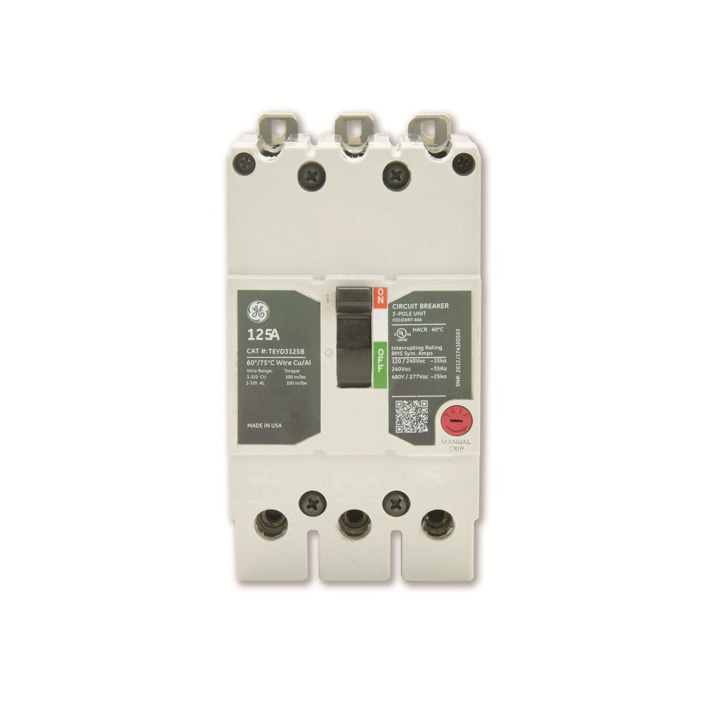 TEYD3045B - GE 45 Amp 3 Pole 480 Volt Bolt-On Molded Case Circuit Breaker