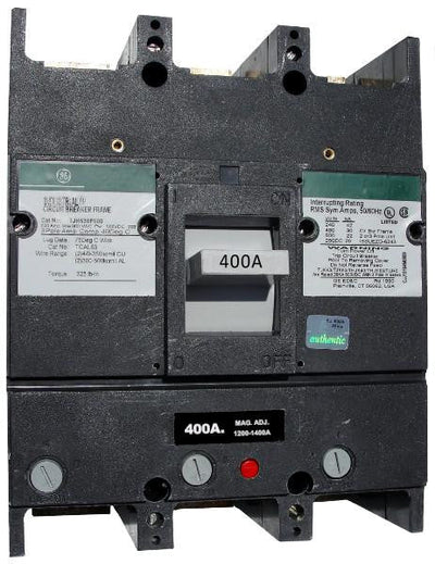 TJK636400WL - GE 400 Amp 3 Pole 600 Volt Molded Case Circuit Breaker